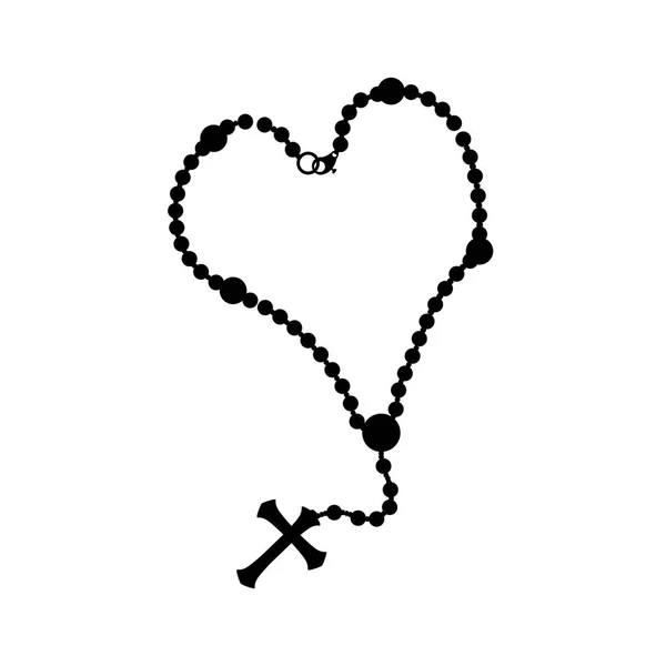 数珠のカトリックの信仰 — ストックベクタ