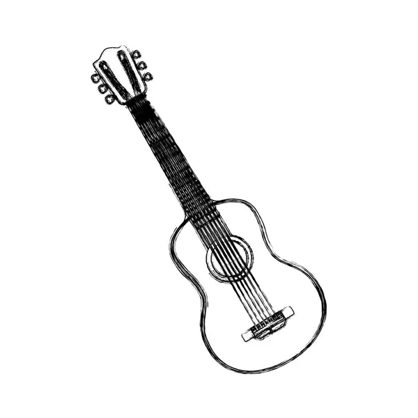 Instrumento de música de guitarra acústica — Vector de stock