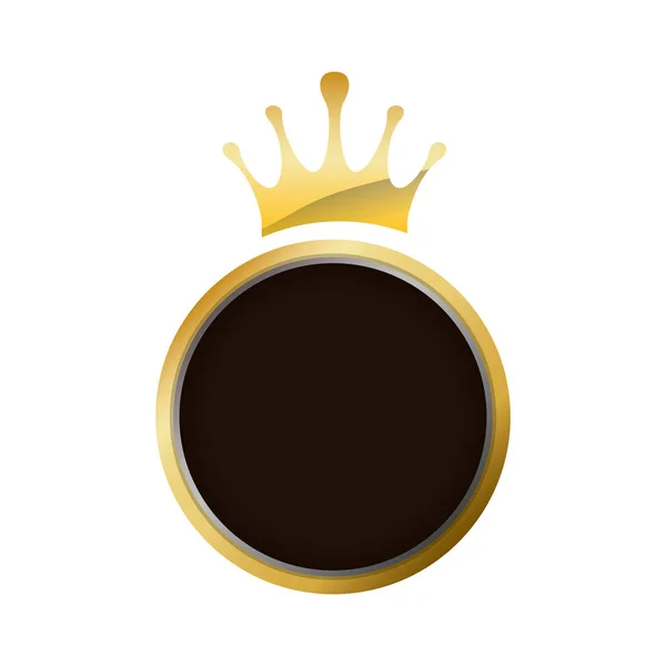 Krone dekoratives Emblem — Stockvektor