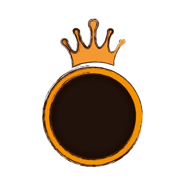 Corona emblema decorativo — Vettoriale Stock