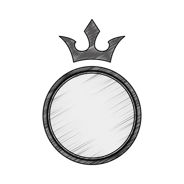 Coroa emblema decorativo — Vetor de Stock