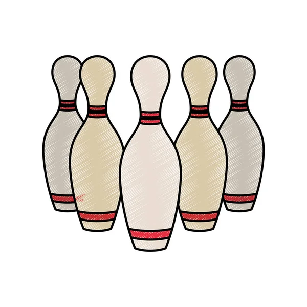 Juego de Bowling pins sport — Vector de stock