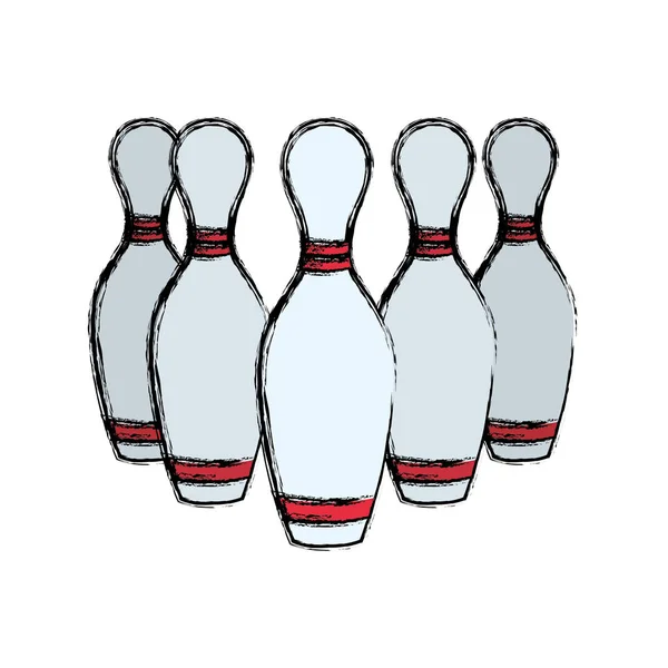 Juego de Bowling pins sport — Vector de stock
