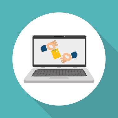 Beyaz arka plan üzerinde laptop tasarım online satın