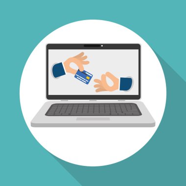 Beyaz arka plan üzerinde laptop tasarım online satın