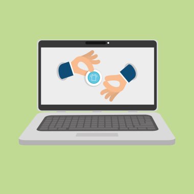 Beyaz arka plan üzerinde laptop tasarım online satın