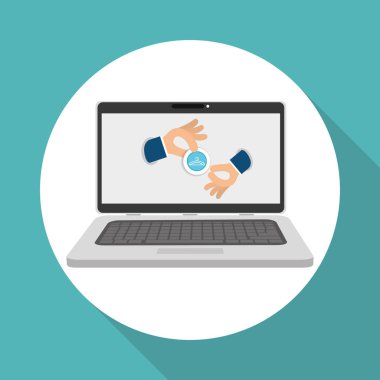 Beyaz arka plan üzerinde laptop tasarım online satın