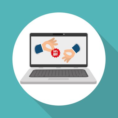 Beyaz arka plan üzerinde laptop tasarım online satın