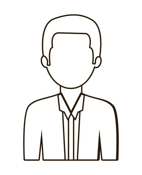 Uomo d'affari senza volto ritratto immagine semplice linea nera — Vettoriale Stock