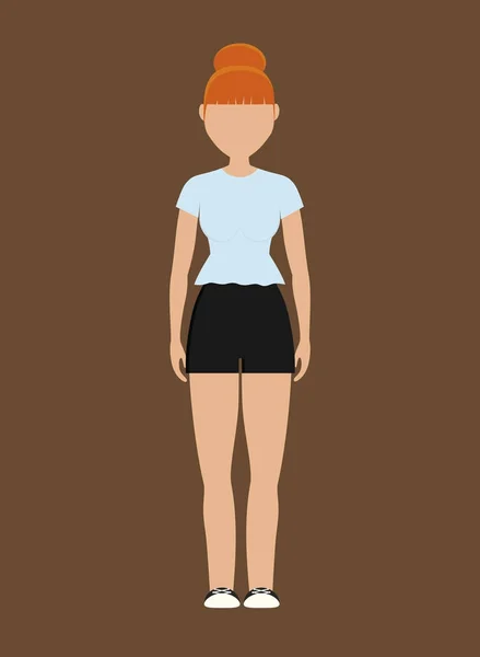 Vrouw cartoon icoon — Stockvector