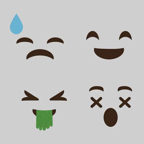 Emoticon cartoon gezicht pictogram — Stockvector