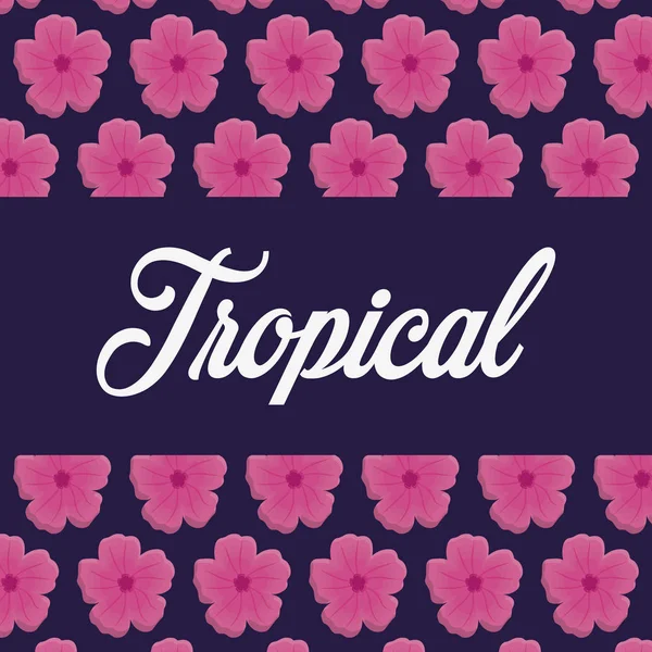 Diseño de flores tropicales — Vector de stock