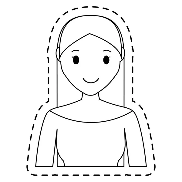 Икона женского мультфильма — стоковый вектор
