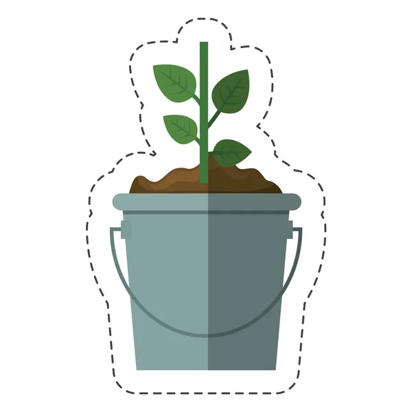 Planta verde en un icono de olla — Archivo Imágenes Vectoriales