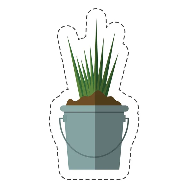 Grüne Pflanze im Topf — Stockvektor