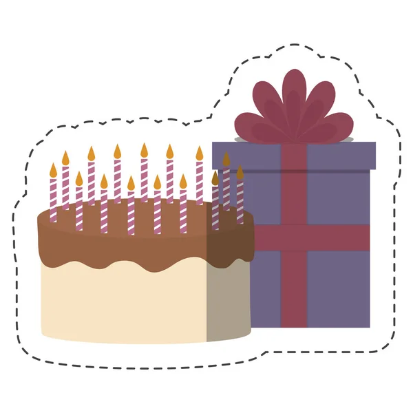 Doğum günü pastası tasarımı — Stok Vektör