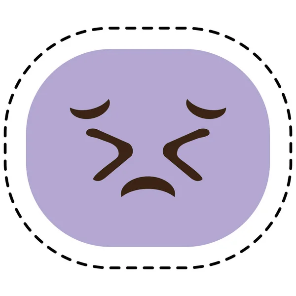Expressie gezicht emoji pictogram — Stockvector