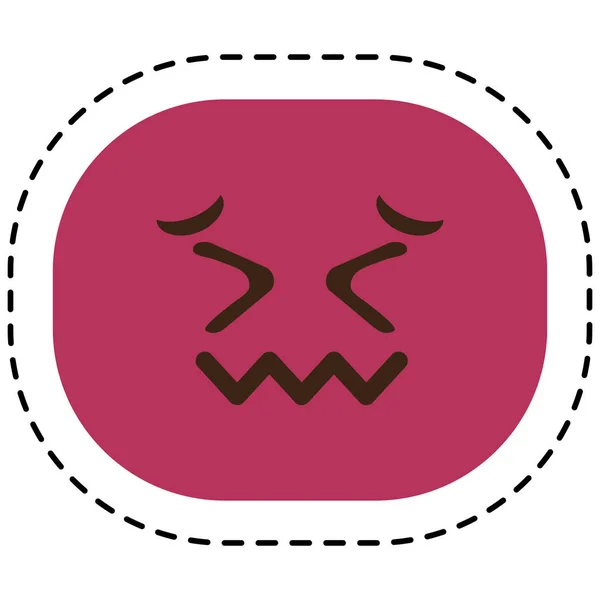 Expressie gezicht emoji pictogram — Stockvector