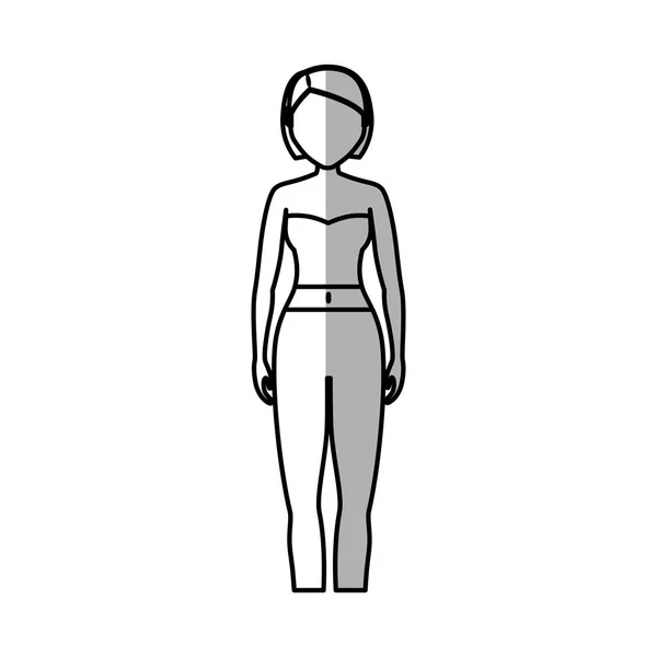 Kvinna tecknad ikon — Stock vektor