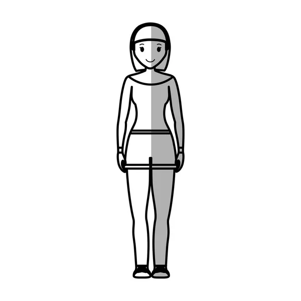 Kvinna tecknad ikon — Stock vektor