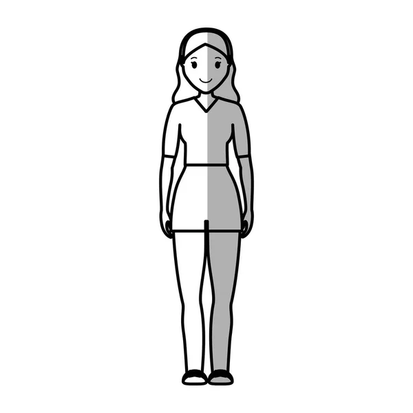 Mujer icono de dibujos animados — Vector de stock