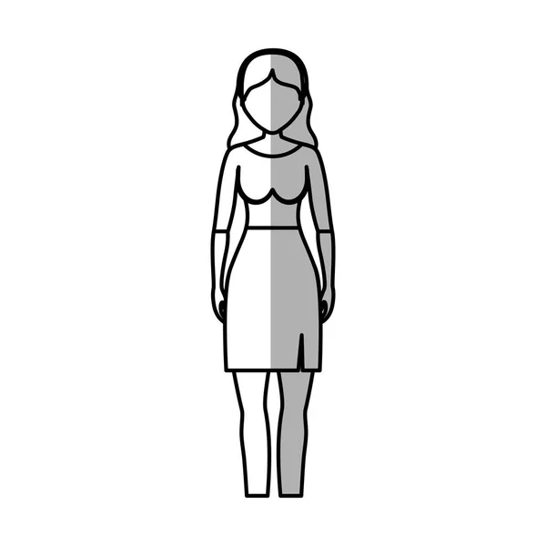 Mujer icono de dibujos animados — Vector de stock