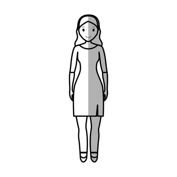 Mujer icono de dibujos animados — Vector de stock