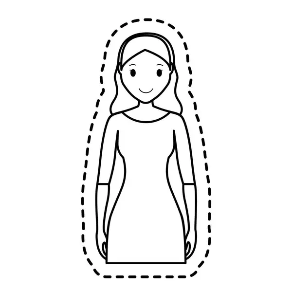 Mujer icono de dibujos animados — Vector de stock