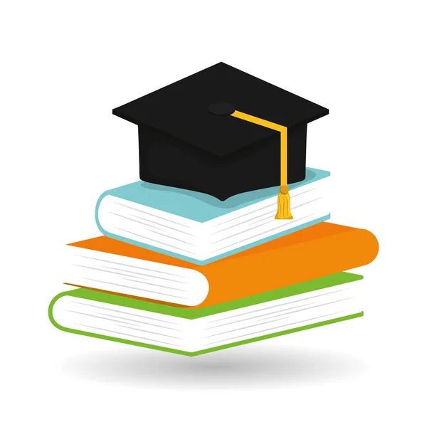 Ilustración plana sobre diseño de graduación — Vector de stock