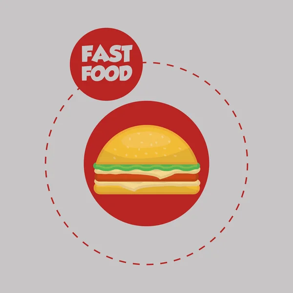 Ilustração plana sobre design de fast food — Vetor de Stock