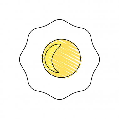 Drawing fried egg breakfast food vector Drawing fried egg breakfast food vector