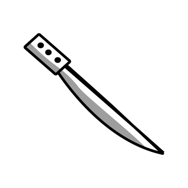 Cuchillo utensilio picnic sombra — Vector de stock