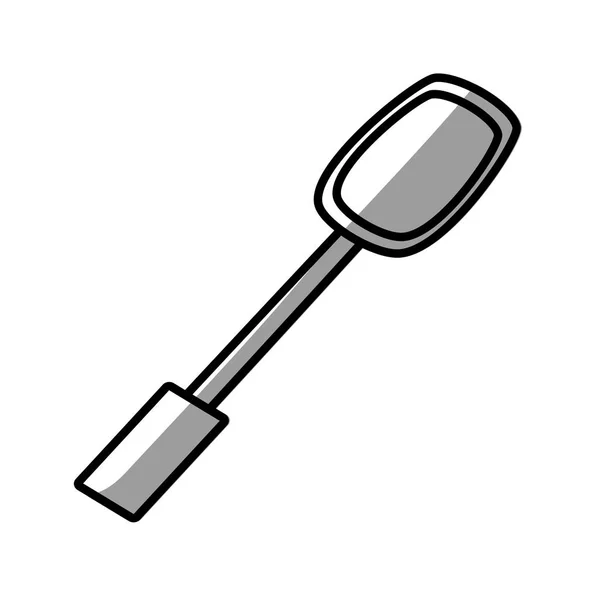 Spoon utensil cook picnic shadow — Stock Vector