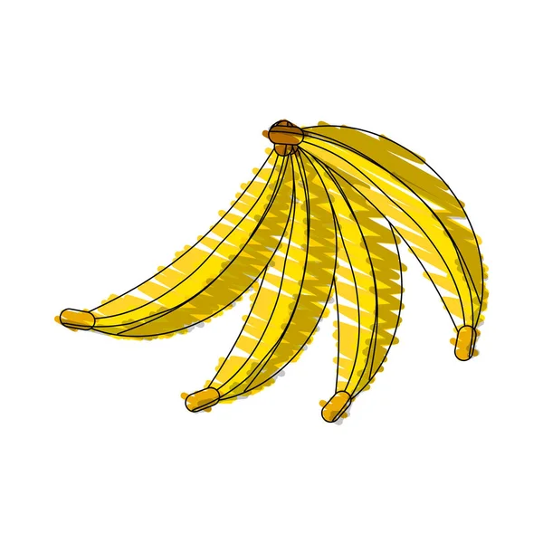 Desenho de banana fruta alimentos — Vetor de Stock