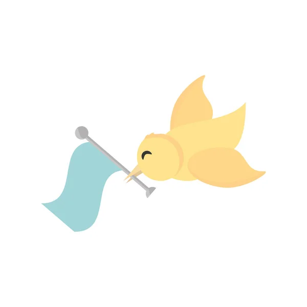 Ruban message oiseau romantique — Image vectorielle