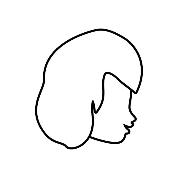 Obrys profilu Romantický obraz žena — Stockový vektor