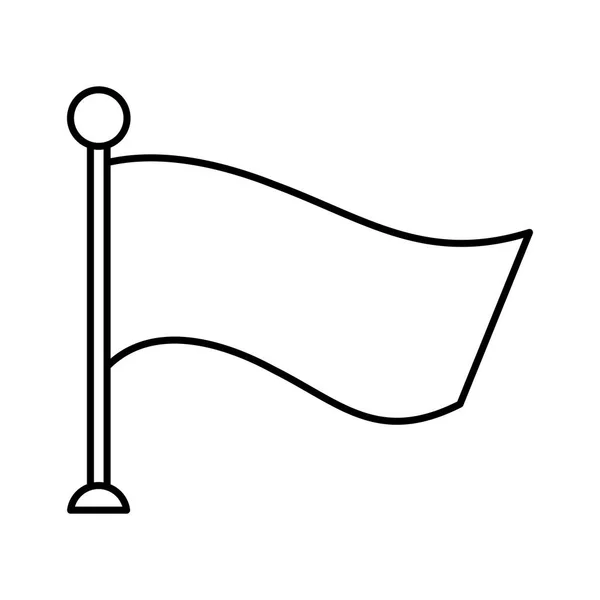 Pole flag banner empty outline — Stock Vector