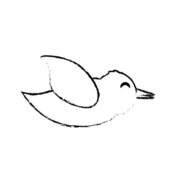 Oiseau romance symbole croquis — Image vectorielle