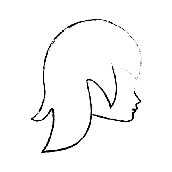 Sketch head woman female icon — Stock Vector