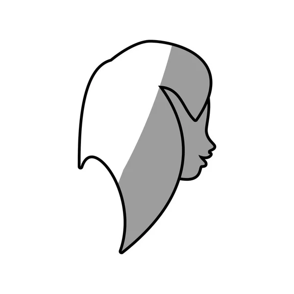 Caractère de profil visage féminin — Image vectorielle