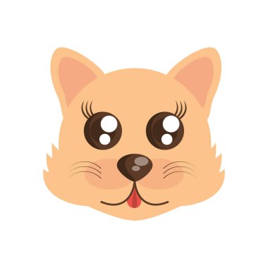 Kawaii yüz kurt hayvan eğlence