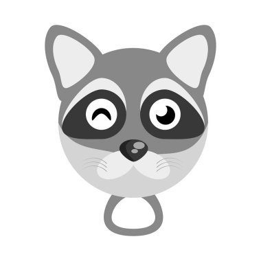 Kawaii yüz Rakun hayvan eğlence