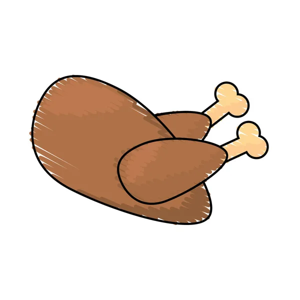 Dessin poulet nourriture image — Image vectorielle