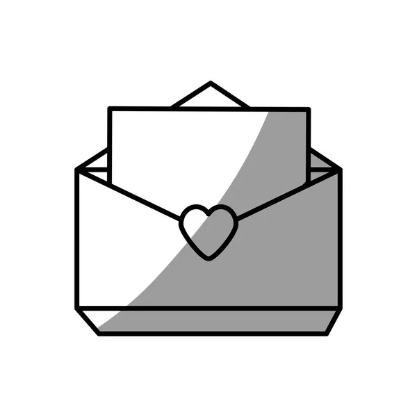 Bericht e-mail papier romantisch — Stockvector