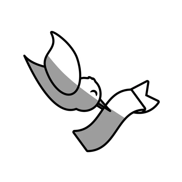 Paloma cinta símbolo imagen — Vector de stock