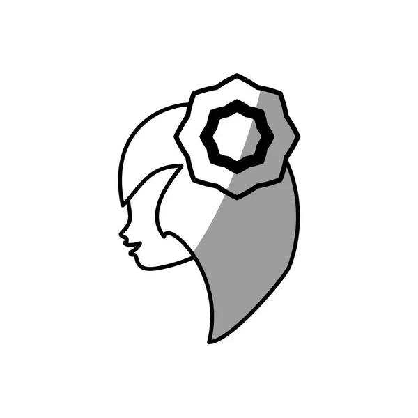 Profil mignon femme avatar fleur — Image vectorielle