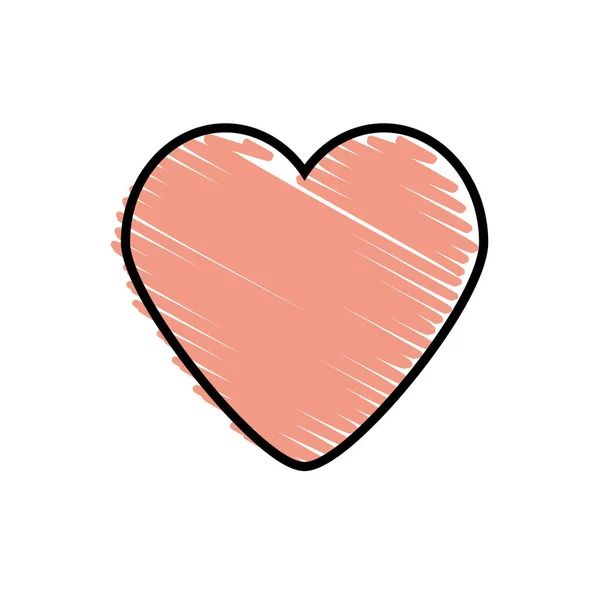 ピンクのハートの愛のロマンチックな記号 — ストックベクタ