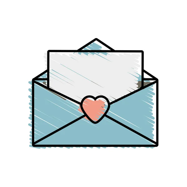 Messaggio e-mail lettera romantica — Vettoriale Stock