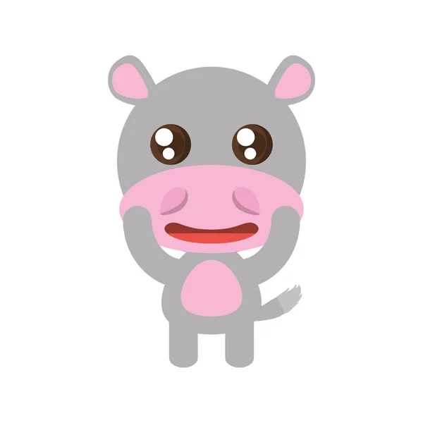 Kawaii hippo animal toy — Stock Vector