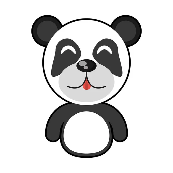 Cute panda animal character funny — Stock Vector